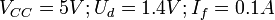 V_{CC} = 5V ; U_d = 1.4V ; I_f = 0.1A