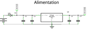 Schéma de l'alimentation de la carte