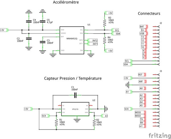Schématique de la carte capteur