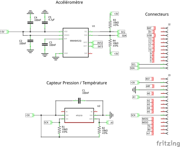 Schématique de la carte capteur