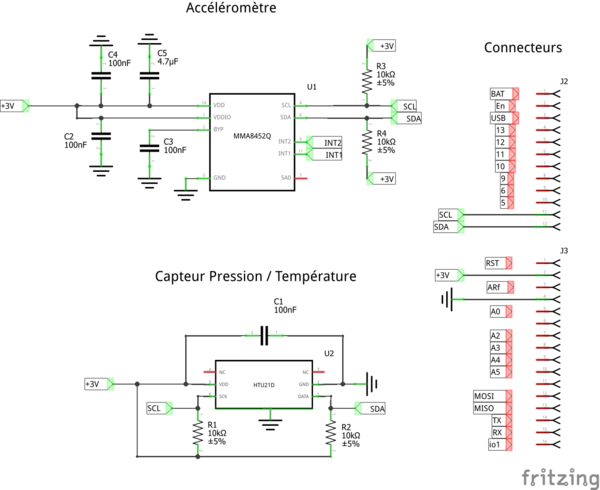 Schématique de la carte capteur