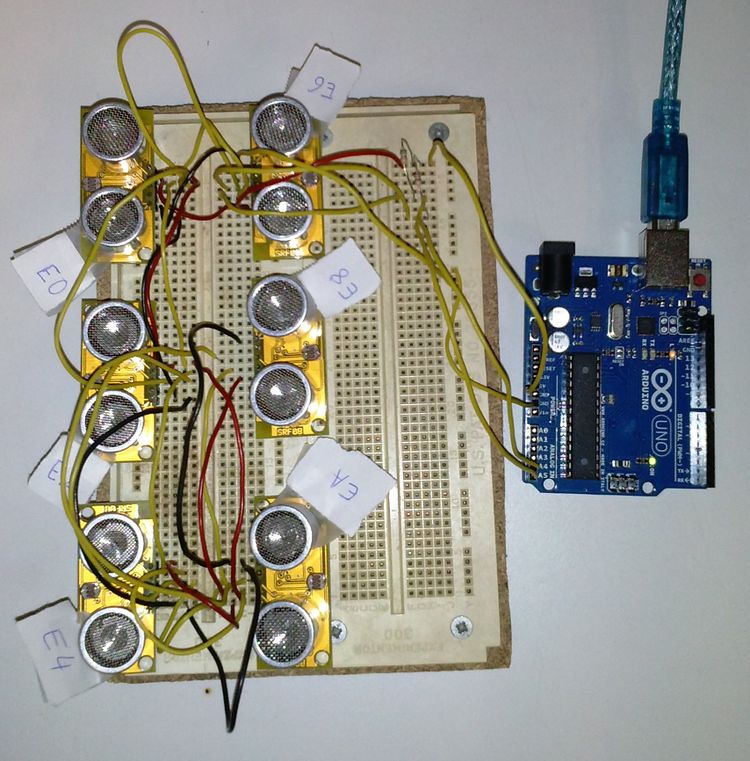 Montage 6 SRF08 + Arduino