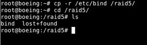 Le dossier bind se retrouve dans mon RAID5