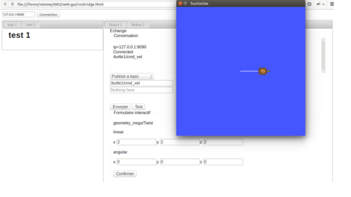 Contrôle de la tortue Ros via l'interface